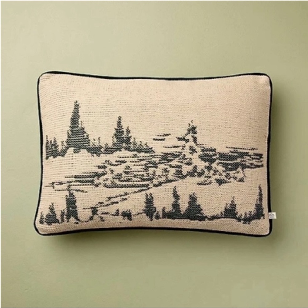 Hearth & Hand 14” x 20” Lumbar Pillow, Snowy Icon Holiday Accent Throw Pillow
